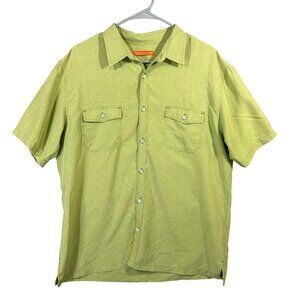 Tori Richard Men's Shirt Size L Short Sleeve Button Front Light Green EUC